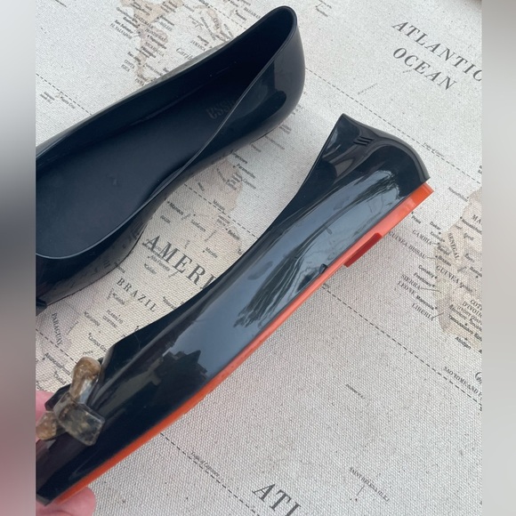 Melissa Aura Chain Black Ballet Flats Size 6 - Picture 5 of 9